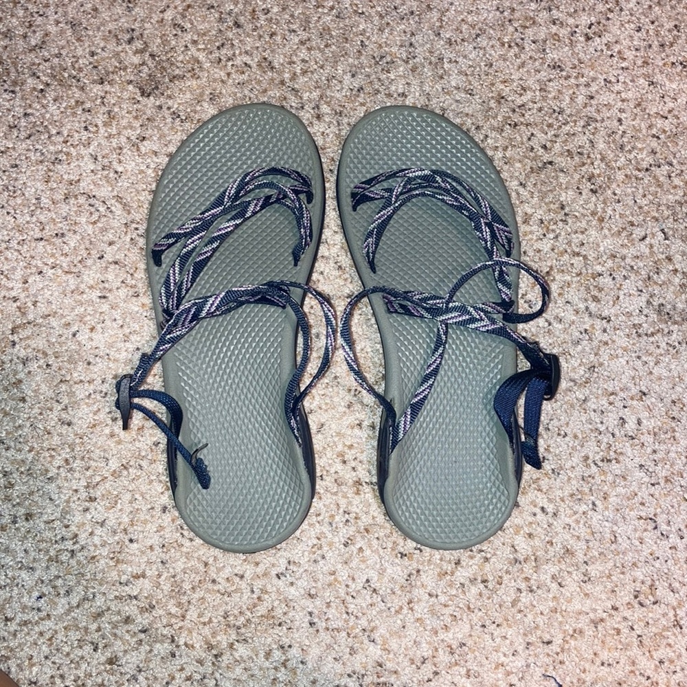 Chacos navy and gray